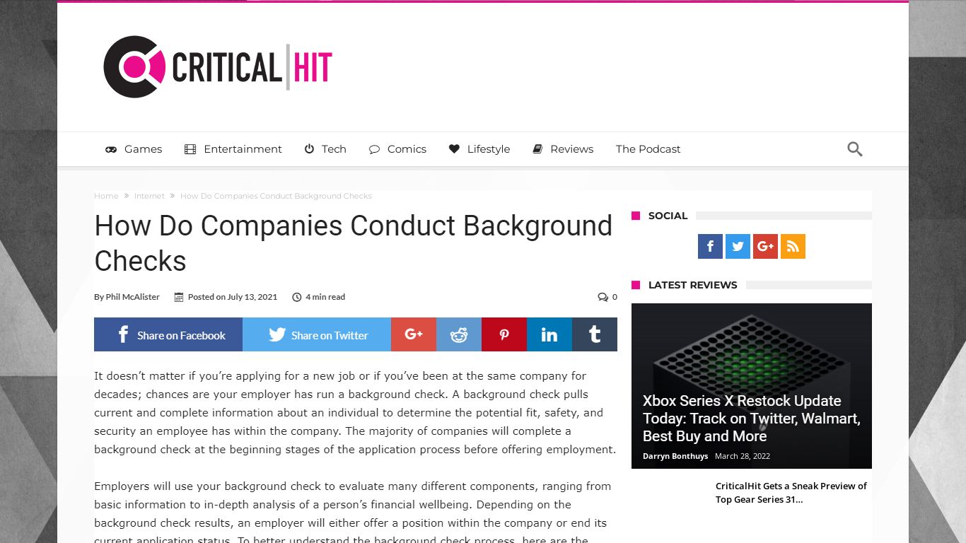 How Do Companies Conduct Background Checks - Critical Hit